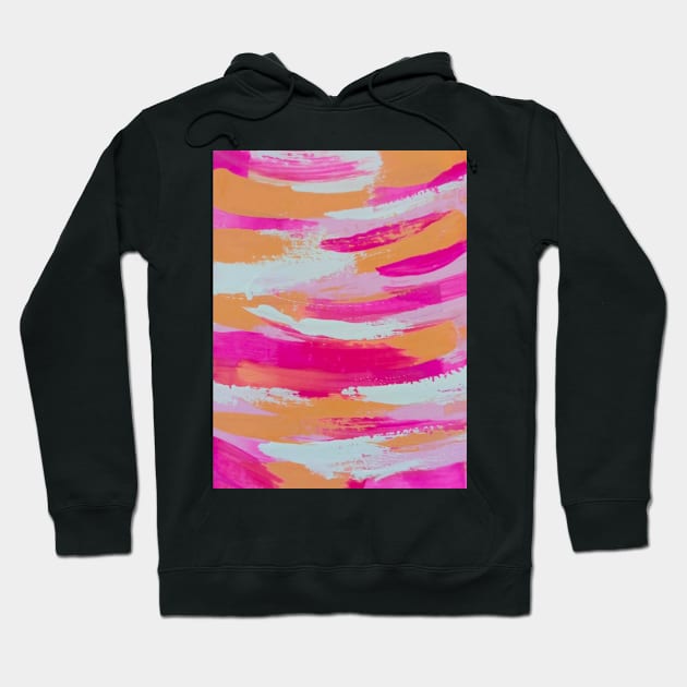 Light Pink and Orange Paint Strokes Hoodie by thcreations1